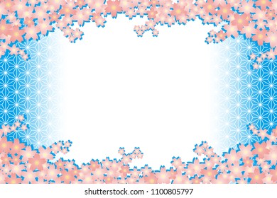 Japanese traditional patterns and spring cherry blossoms