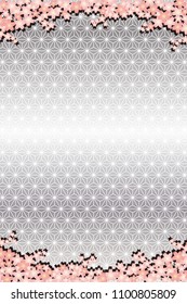 Japanese traditional patterns and spring cherry blossoms