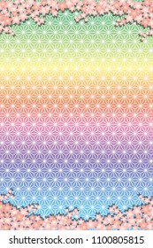 Japanese traditional patterns and spring cherry blossoms