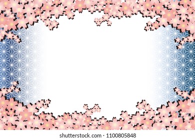 Japanese traditional patterns and spring cherry blossoms