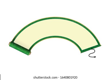 Japanese traditional scroll paper vector illustration / green