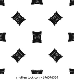 Japanese traditional scroll pattern repeat seamless in black color for any design. Vector geometric illustration