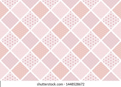 Japanese traditional seamless pattern, vector illustration. Horizontally and vertically repeatable.