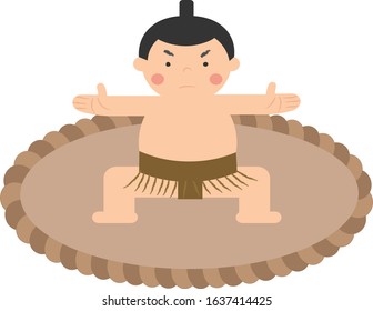 Japanese traditional sport. Sumo wrestling.