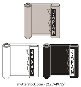 Japanese traditional style parchment scroll vector design