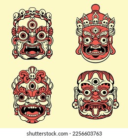 Japanese Traditional Tibetan Mask 
 Vector art