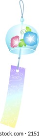 Japanese traditional wind bell, isolated on white background