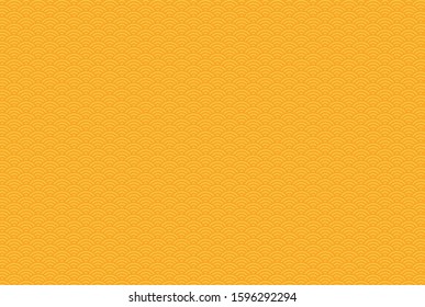 Japanese traditional yellow pattern of wave motif "Sei gai ha"