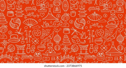 Japanese traditions and culture. Seamless Pattern for your design