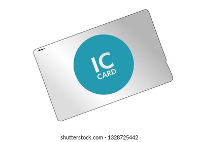 Japanese train, IC card illustration for taking a bus, cashless