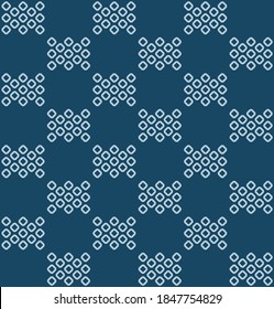 Japanese Tribal Checkered Vector Seamless Pattern