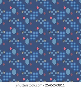 Japanese Tribal Diamond Vector Seamless Pattern