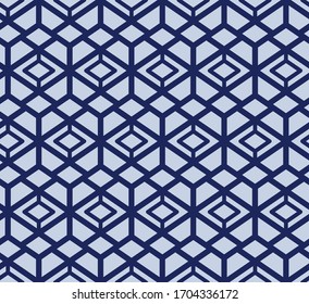 Japanese Tribal Hexagon Vector Seamless Pattern