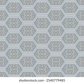 Japanese Tribal Hexagon Vector Seamless Pattern