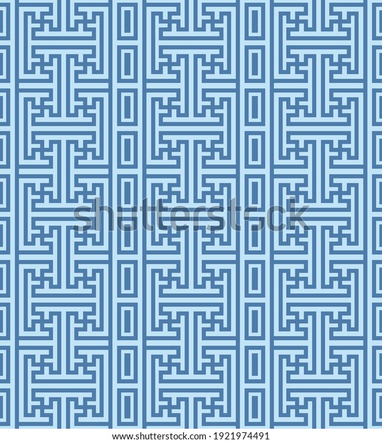 Japanese Tribal Maze Vector Seamless Pattern Stock Vector (Royalty Free ...