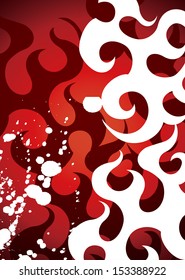 Japanese tribal pattern-red