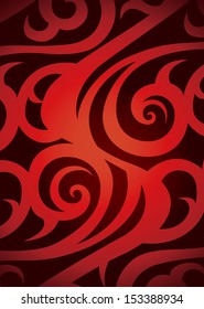 Japanese tribal pattern-red