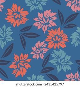 Patrón inconsútil del vector de la hoja de la flor tropical japonesa