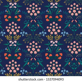 Japanese Tropical Floral Seamless Pattern