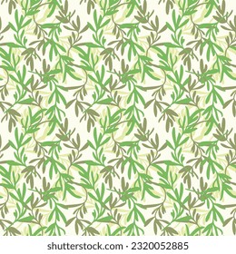 Japanische tropische grüne Leaf-Vektorgrafik nahtloses Muster