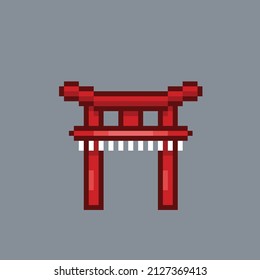 Japanese typical gate in pixel style