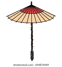 japanese umbrella isolated icon
