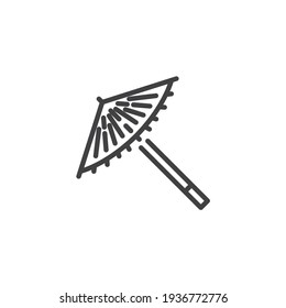 Japanese umbrella line icon. linear style sign for mobile concept and web design. Japanese parasol outline vector icon. Symbol, logo illustration. Vector graphics