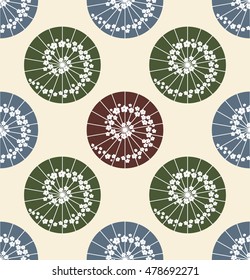 Japanese umbrella polka dot style seamless pattern vector