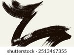 Japanese vector brush stroke, template texture on white background. Design strong brush stroke graphic element, turbulence brush stroke. Paint black strokes brush texture with space for your own text.