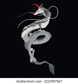 Japanese vector dragon, vector image, Vector illustration eps 10, Art.	