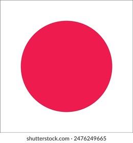 Japanese vector flag red and white. Symbol the sun.