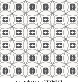 Japanese vector pattern. Repeating circle overlap each for flower and abstract Sakura flower at center. Graphic clean for wallpaper, fabric, background. Pattern is on swatches panel.
