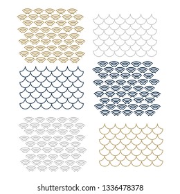 Japanese vector patterns set
