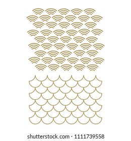 Japanese vector patterns set. Wave pattern. Sea japan pattern vector