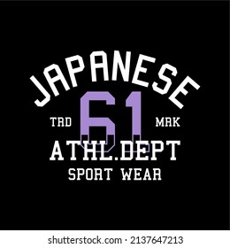 Tipografía vectorial japonesa para ropa variada de camisetas. perfecto para el diseño de camisetas simples impresas