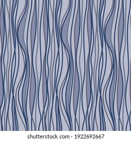 Japanese Vertical Curl Wave Line Vector Seamless Pattern