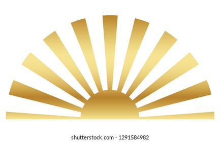 Japanese vintage rising sun symbol, vector illustration.