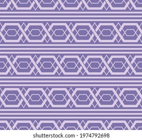 Japanese Violet  Hexagon Zigzag Line Vector Seamless Pattern