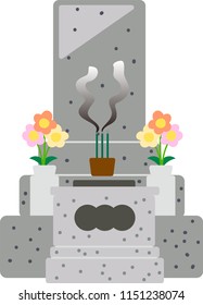 A Japanese visit to a grave