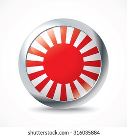 Japanese War flag button - vector illustration