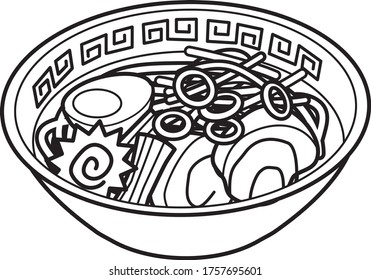 Japanese warm ramen served in a bowl
