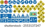 Japanese Warning Road Signs Vector Models