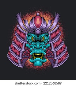 Japanese warrior samurai illustration, Japanese warrior samurai illustration