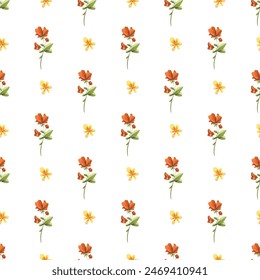 Japanese Water Flower Seamless Vector Pattern Design