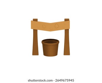 japanese water well icon 3d illustration render