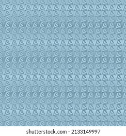 Japanese wave in blue colors. Pattern .