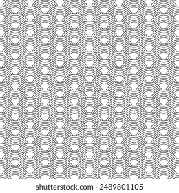 Japanese Wave Line Pattern Background Vector Illustration