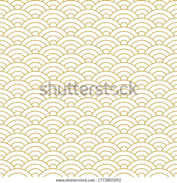 Japanese Wave Line Pattern Vector Seigaiha Stock Vector (Royalty Free ...