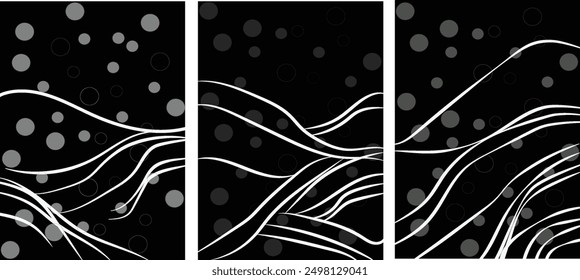 Japanese wave pattern with abstract art background vector. Water surface and ocean elements template in vintage style.

