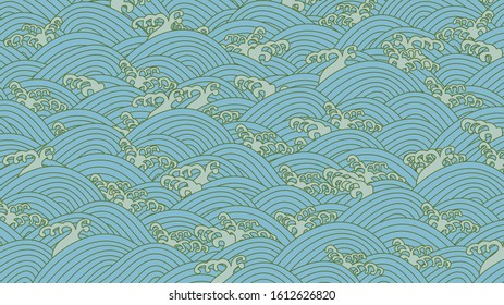 Japanese wave pattern background pattern